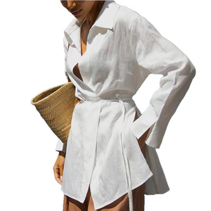 Commense White Wrap Shirt Top